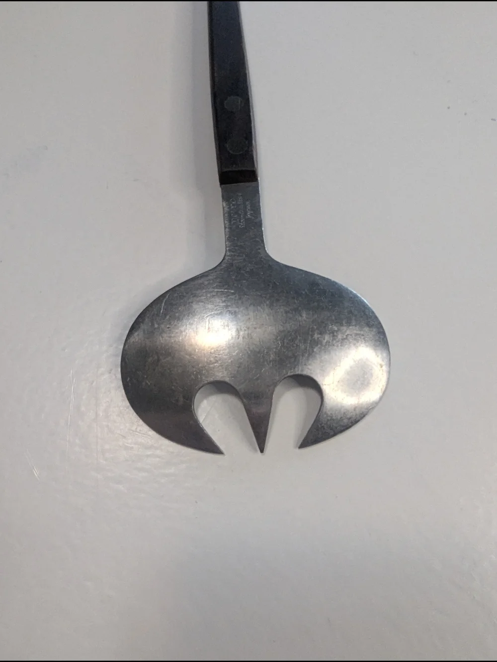 Nevco Mod Retro MCM Serving Spoon 1960s Wood Handle Spoon Japan Stainless